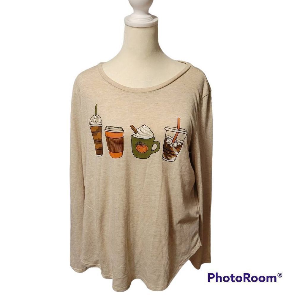 NWT State of Mine Pumpkin Spice Time Ladies Harvest Top Size L